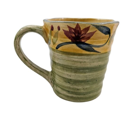 Pier 1 Cup ELIZABETH Hand Painted Stoneware Large 16 Oz Cups – Set of 2 - Picture 8 of 16